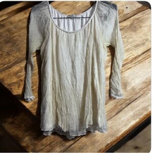 Bellambra Silk  Elegant Cream Women's Sz L Top Made in Italy